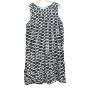J Jill Sleeveless Scoopneck Geo Print Shift Dress Size Medium Tall